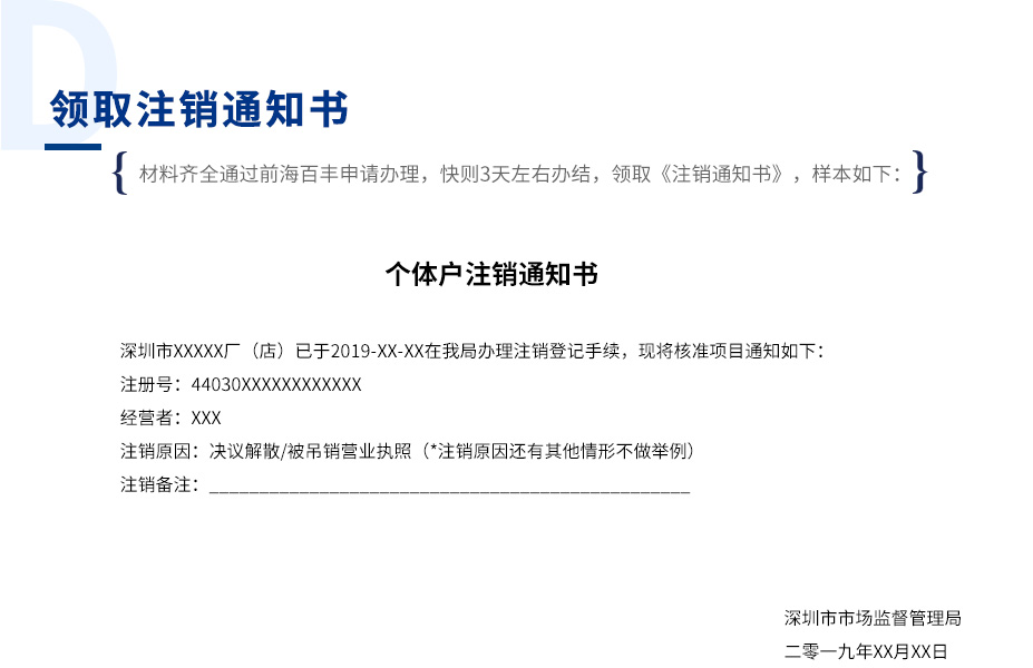 个体户注销通知书